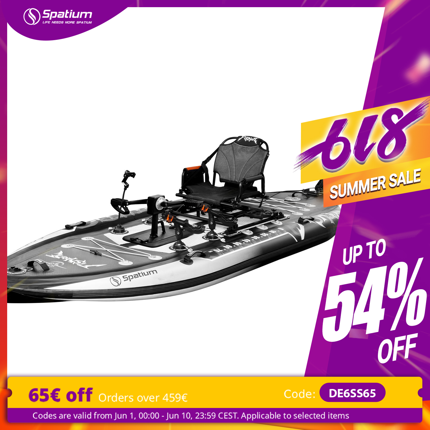 Spatium Pedal Kayak Inflatable - Fishing Kayak Pedal Drive review and price