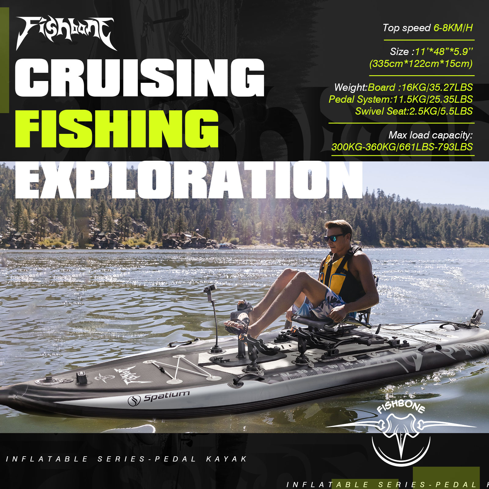 Spatium Pedal Kayak Inflatable - Fishing Kayak Pedal Drive review and price