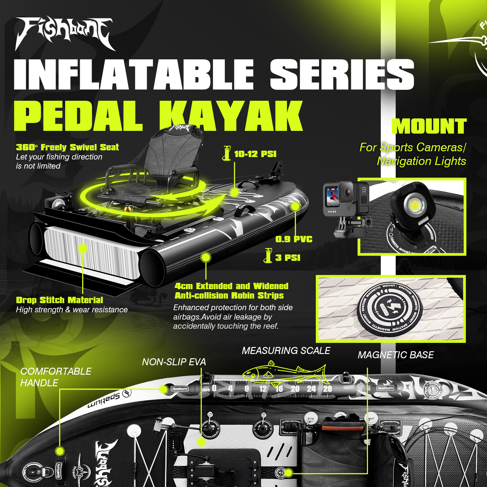 Spatium Pedal Kayak Inflatable - Fishing Kayak Pedal Drive review and price