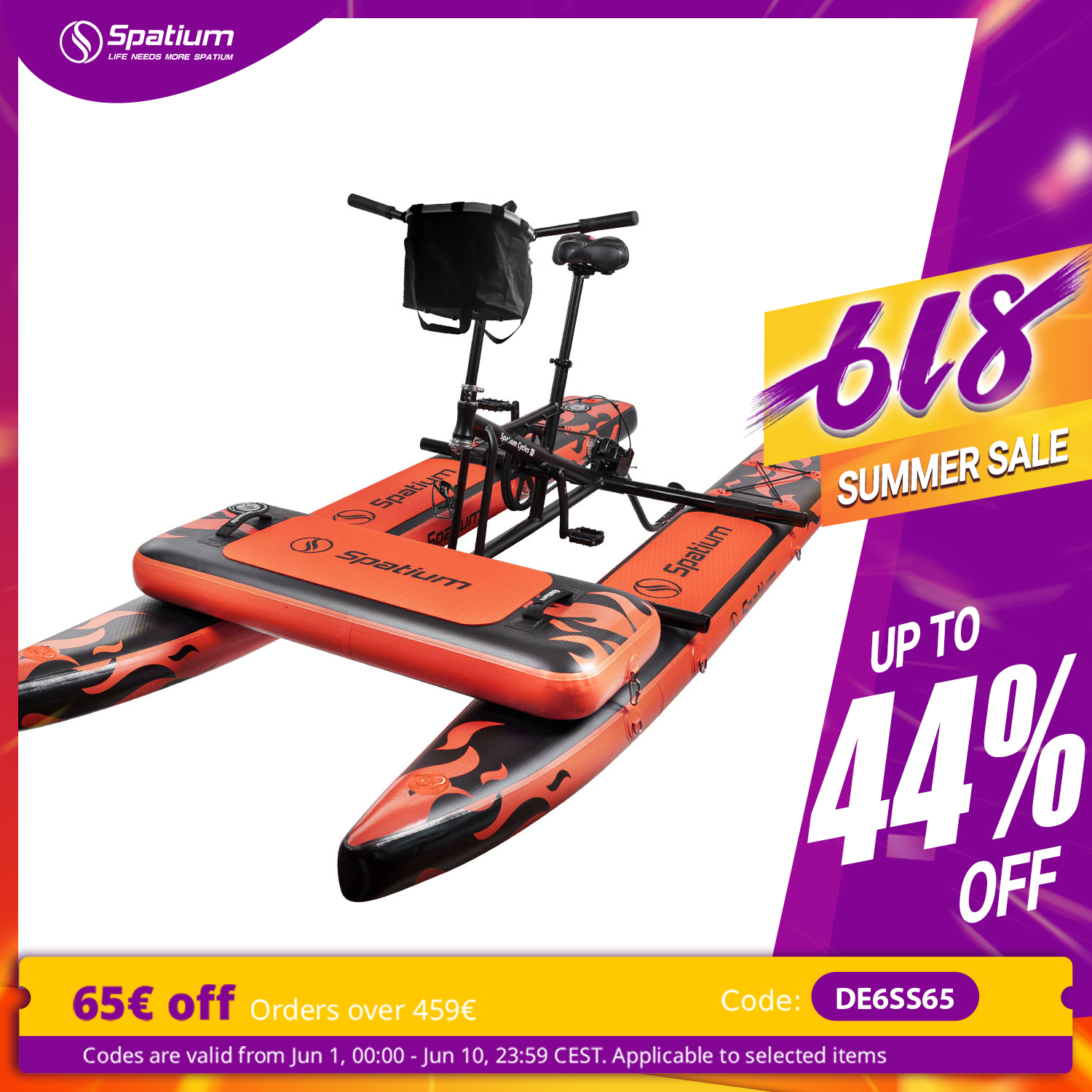 Spatium Sup Water Bike 3.0 Inf - Fishing Kayak Pedal Drive review and price
