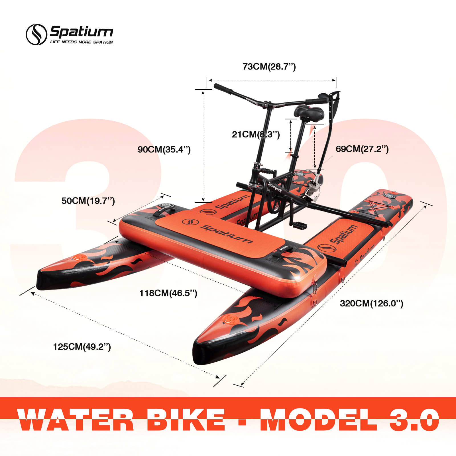 Spatium Sup Water Bike 3.0 Inf - Fishing Kayak Pedal Drive review and price